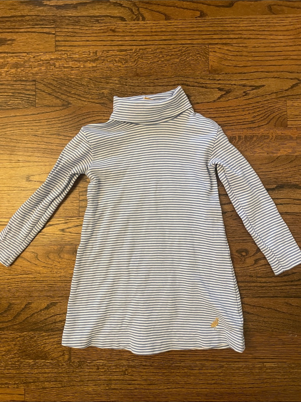 The Beaufort Bonnet Company Blue & White Striped Turtleneck Dress